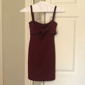 Blue Blush Boutique Mini Maroon Bow-tie Dress